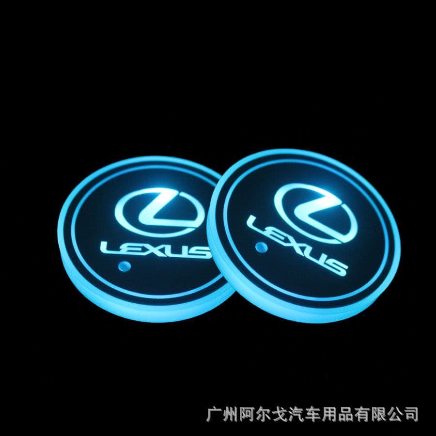 image-LED Car Cup Holder Coaster with Colorful Light Acrylic Argo
