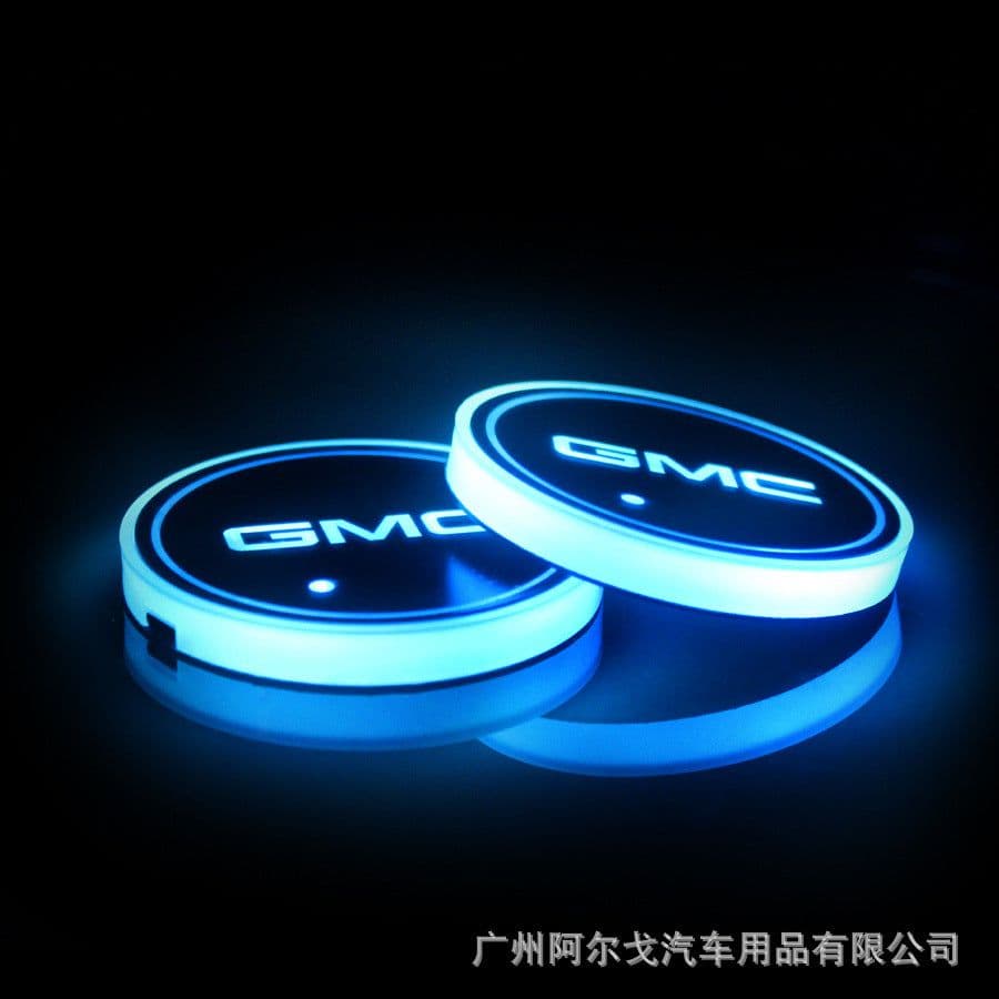 image-LED Car Cup Holder Coaster with Colorful Light Acrylic Argo