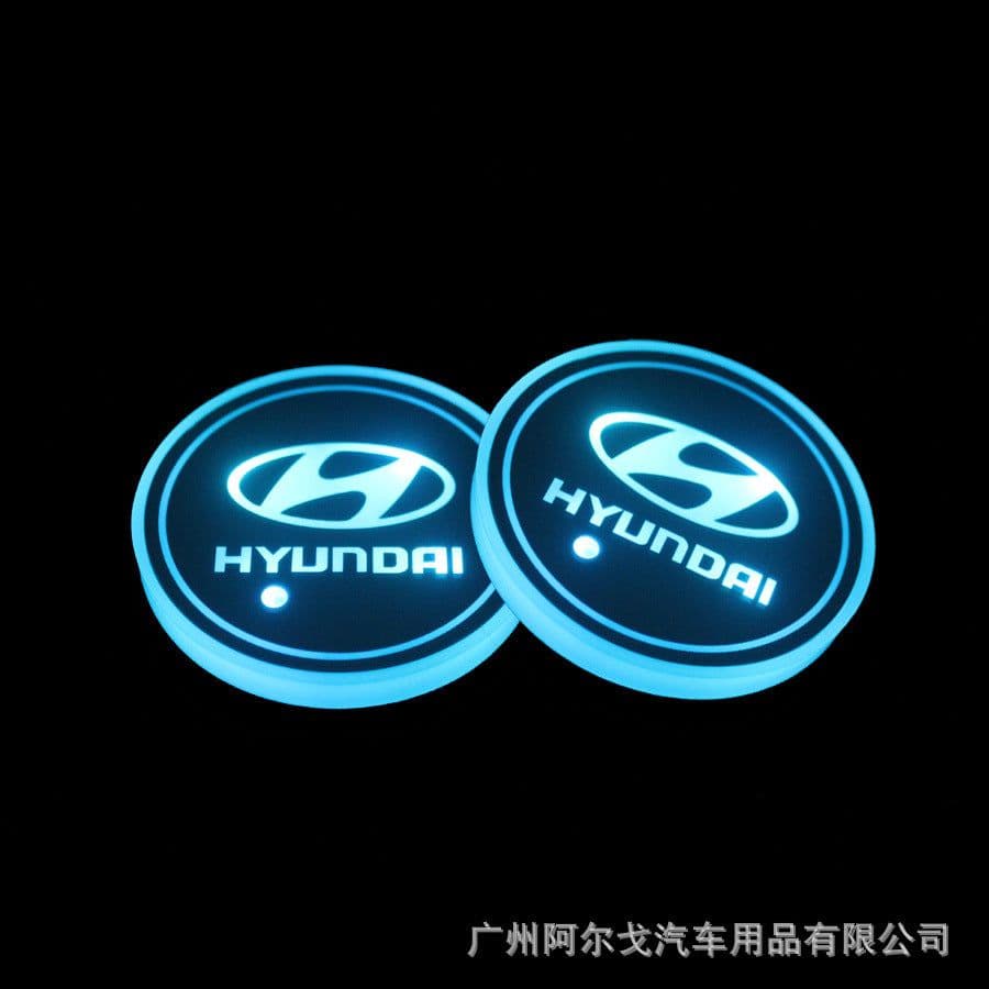 image-LED Car Cup Holder Coaster with Colorful Light Acrylic Argo