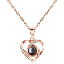 image-S925 Sterling Silver I Love You Projection Heart Necklace