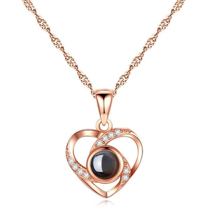 image-S925 Sterling Silver I Love You Projection Heart Necklace