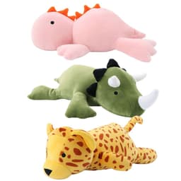 image-Weighted Dinosaur Plush Toy Triceratops Doll 60cm Beige