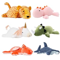 image-Weighted Dinosaur Plush Toy Triceratops Doll 60cm Beige