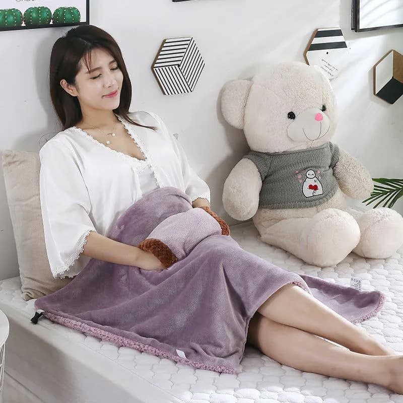 image-USB Electric Heating Blanket 5V 60x80cm Washable Camel