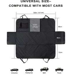 image-Dog Car Seat Cover Waterproof Quilted 153x143cm Black