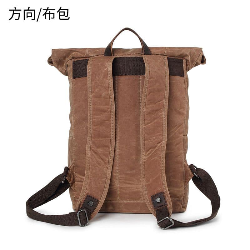 image-Direction Canvas Backpack Retro School Bag 36-55L