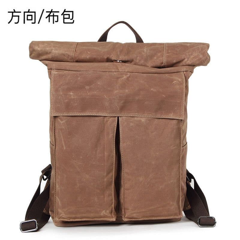 image-Direction Canvas Backpack Retro School Bag 36-55L