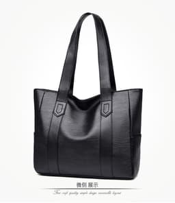 image-Women's PU Leather Shoulder Bag Large Capacity Tote Messenger