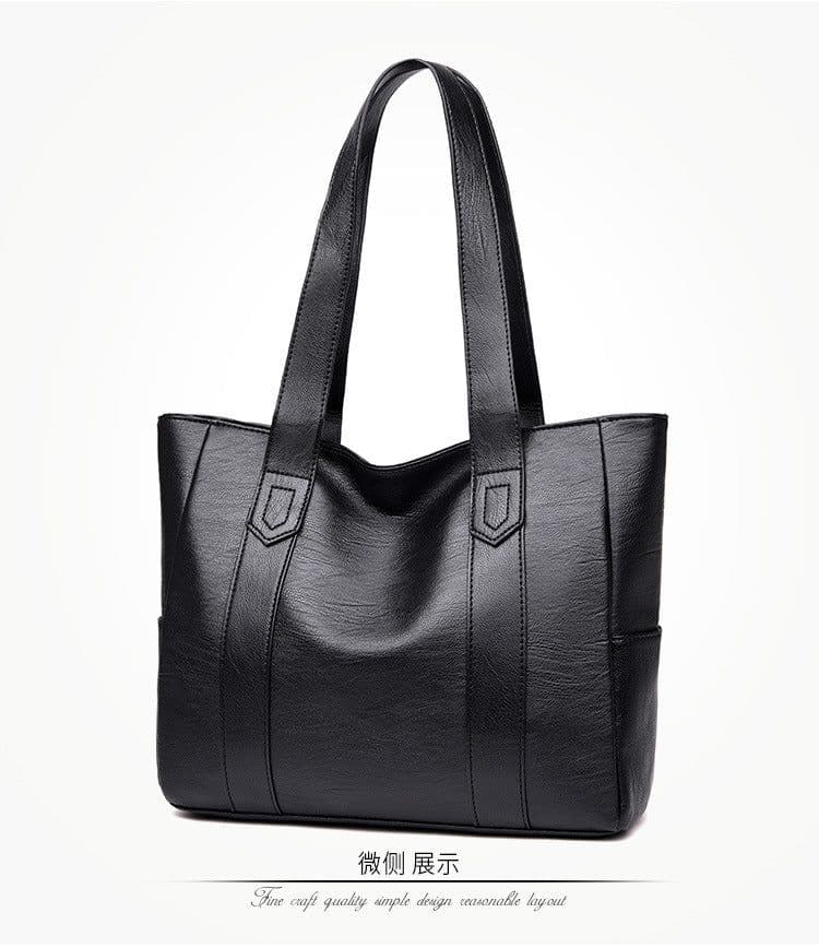 image-Women's PU Leather Shoulder Bag Large Capacity Tote Messenger