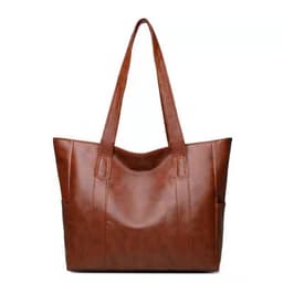 image-Women's PU Leather Shoulder Bag Large Capacity Tote Messenger