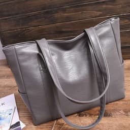 image-Women's PU Leather Shoulder Bag Large Capacity Tote Messenger