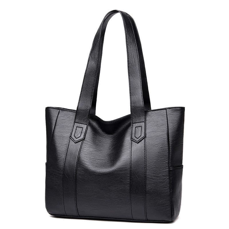 image-Women's PU Leather Shoulder Bag Large Capacity Tote Messenger
