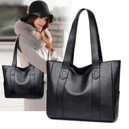 image-Women's PU Leather Shoulder Bag Large Capacity Tote Messenger