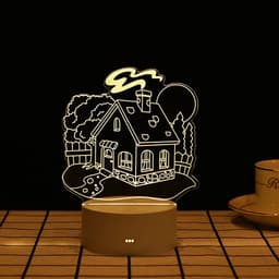 image-USB 3D Night Light Cartoon Acrylic LED Bedside Lamp Touch Control