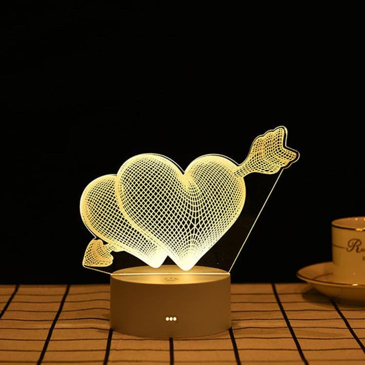 image-USB 3D Night Light Cartoon Acrylic LED Bedside Lamp Touch Control