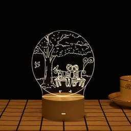 image-USB 3D Night Light Cartoon Acrylic LED Bedside Lamp Touch Control