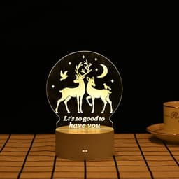 image-USB 3D Night Light Cartoon Acrylic LED Bedside Lamp Touch Control