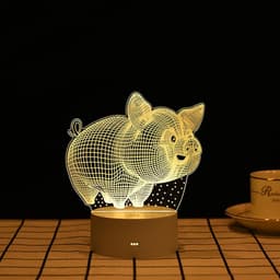 image-USB 3D Night Light Cartoon Acrylic LED Bedside Lamp Touch Control