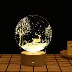 image-USB 3D Night Light Cartoon Acrylic LED Bedside Lamp Touch Control