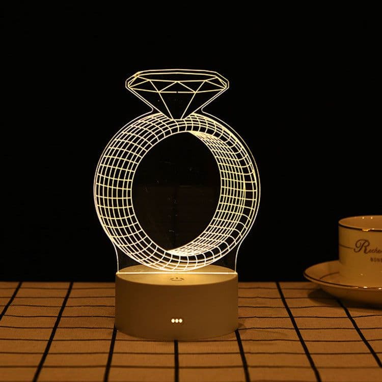image-USB 3D Night Light Cartoon Acrylic LED Bedside Lamp Touch Control