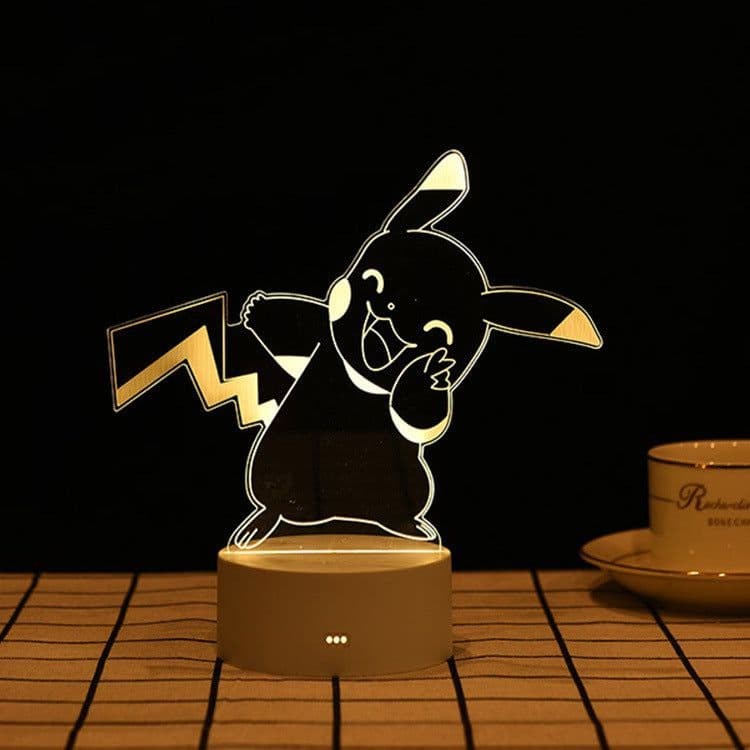 image-USB 3D Night Light Cartoon Acrylic LED Bedside Lamp Touch Control