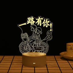image-USB 3D Night Light Cartoon Acrylic LED Bedside Lamp Touch Control