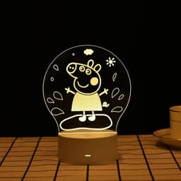image-USB 3D Night Light Cartoon Acrylic LED Bedside Lamp Touch Control