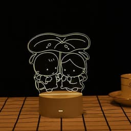 image-USB 3D Night Light Cartoon Acrylic LED Bedside Lamp Touch Control