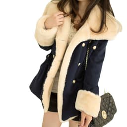 image-Women's Double-Breasted Wool Coat - Korean Style Slim Fit