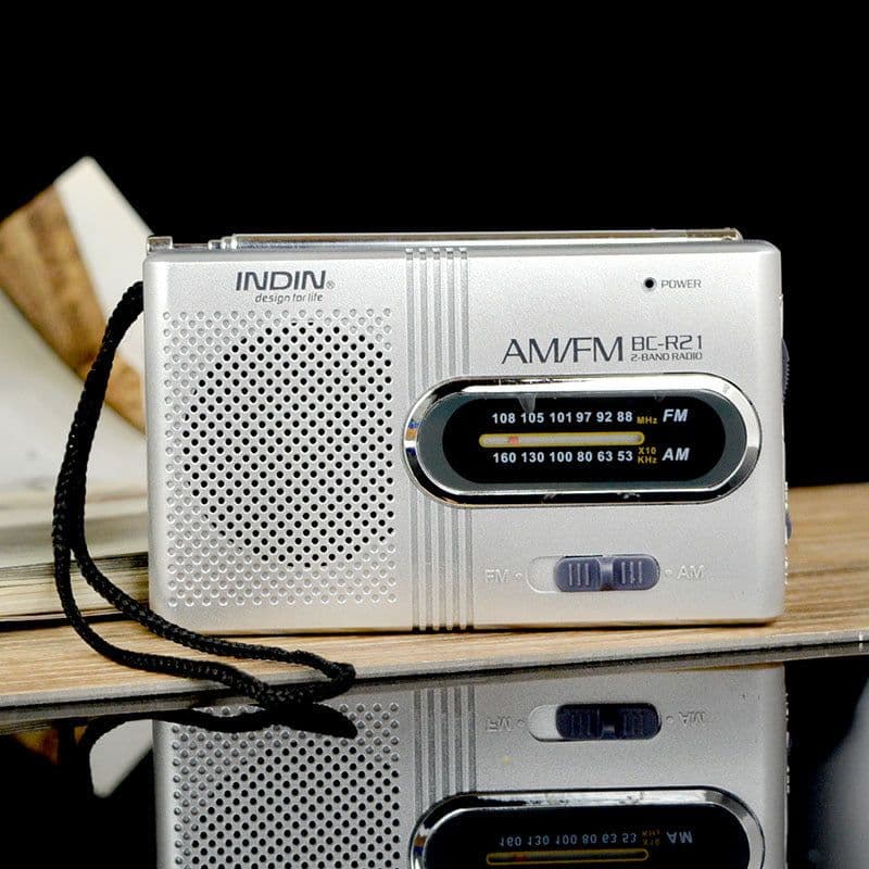 image-INDIN Portable AM/FM Radio BC-R21 Mini Stereo Pointer Tuning