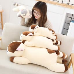 image-Creative Soft Cat Plush Toy 80cm Brown Elastic Fleece