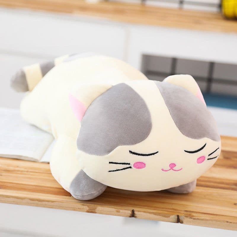 image-Creative Soft Cat Plush Toy 80cm Brown Elastic Fleece