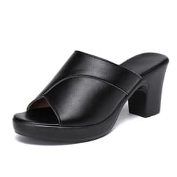 image-Women's Hollow Out Chunky Heel Sandals Mid Heel Leisure Shoes