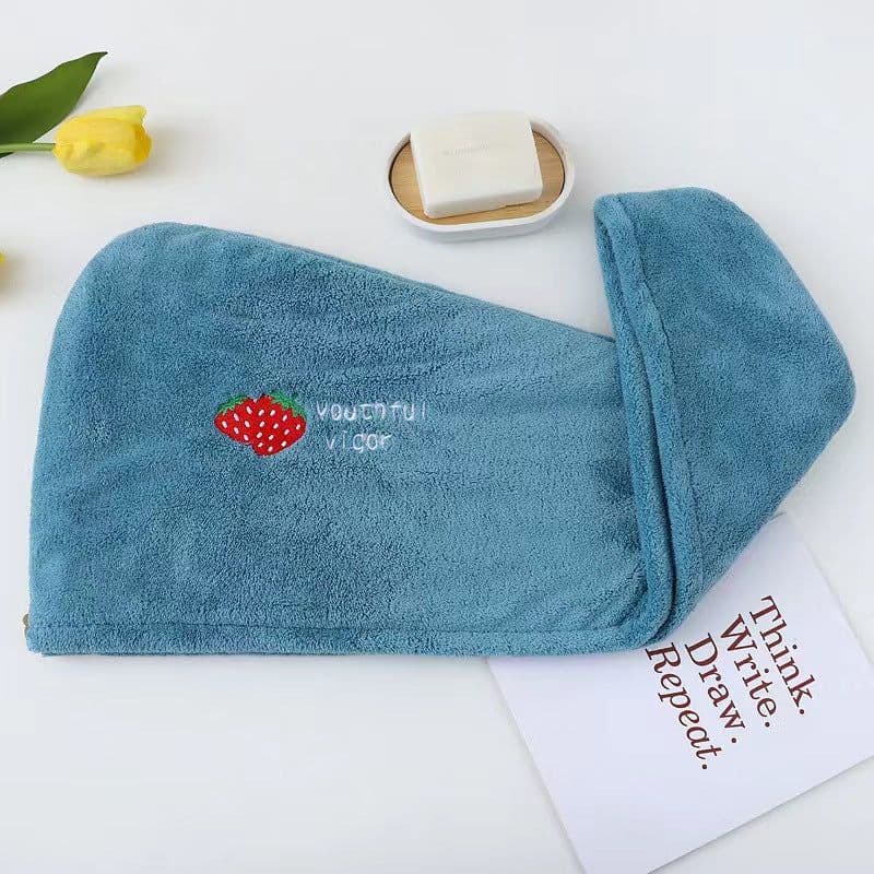 image-CozyYarn Coral Fleece Dry Hair Cap Towel Wrap 25x65cm