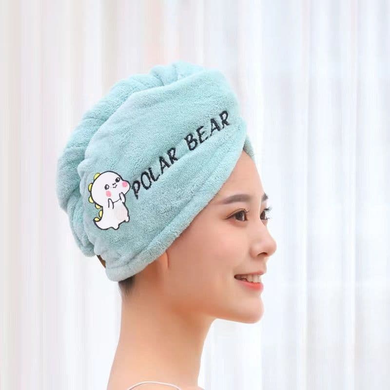 image-CozyYarn Coral Fleece Dry Hair Cap Towel Wrap 25x65cm
