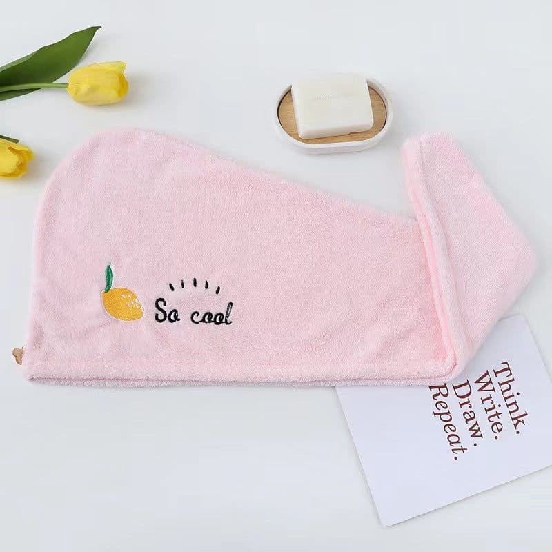 image-CozyYarn Coral Fleece Dry Hair Cap Towel Wrap 25x65cm