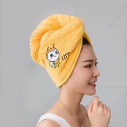 image-CozyYarn Coral Fleece Dry Hair Cap Towel Wrap 25x65cm