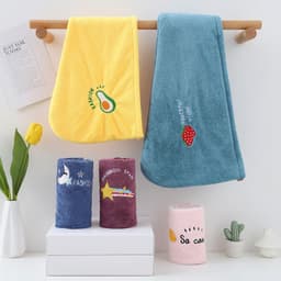 image-CozyYarn Coral Fleece Dry Hair Cap Towel Wrap 25x65cm