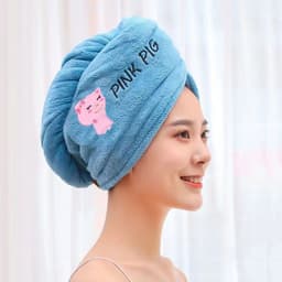 image-CozyYarn Coral Fleece Dry Hair Cap Towel Wrap 25x65cm