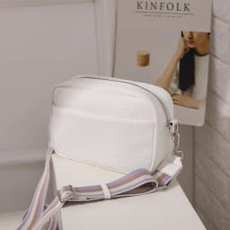 image-Women's PU Leather Crossbody Bag Small Square Shoulder Messenger Bag