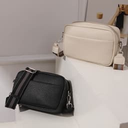 image-Women's PU Leather Crossbody Bag Small Square Shoulder Messenger Bag