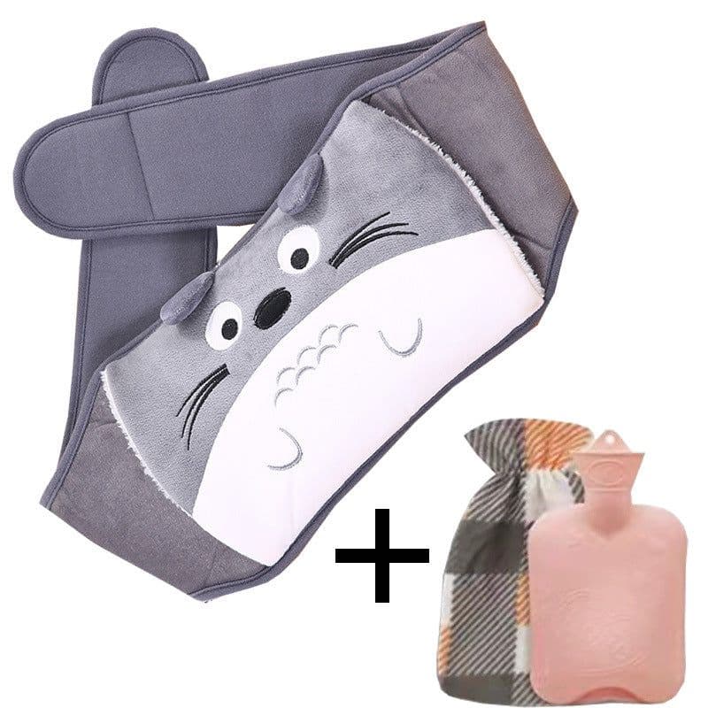image-Hot Water Bottle with Plush Belt for Heating Therapy
