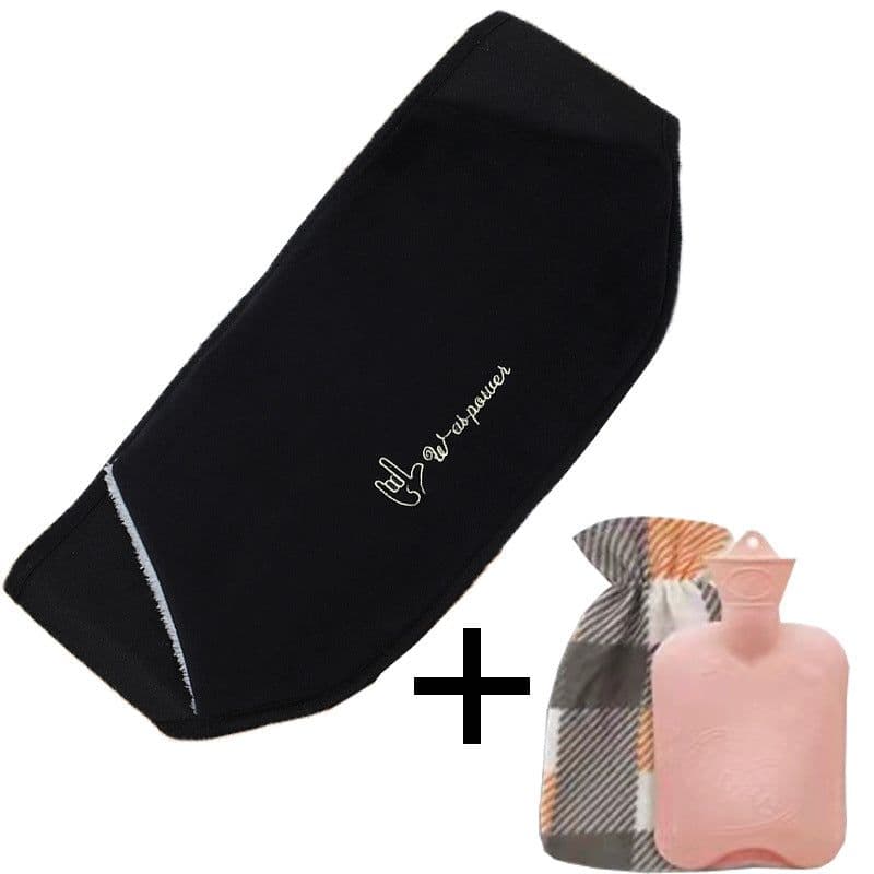 image-Hot Water Bottle with Plush Belt for Heating Therapy