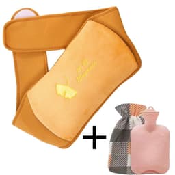 image-Hot Water Bottle with Plush Belt for Heating Therapy
