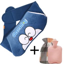 image-Hot Water Bottle with Plush Belt for Heating Therapy