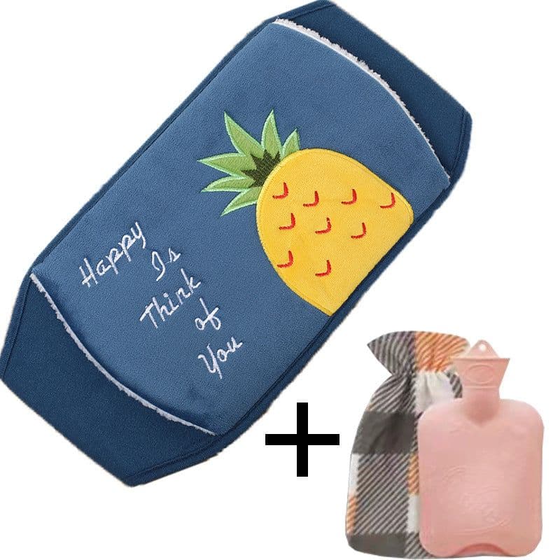 image-Hot Water Bottle with Plush Belt for Heating Therapy