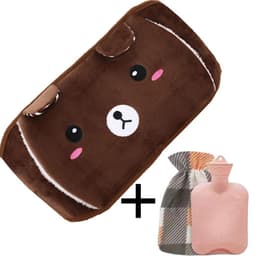image-Hot Water Bottle with Plush Belt for Heating Therapy