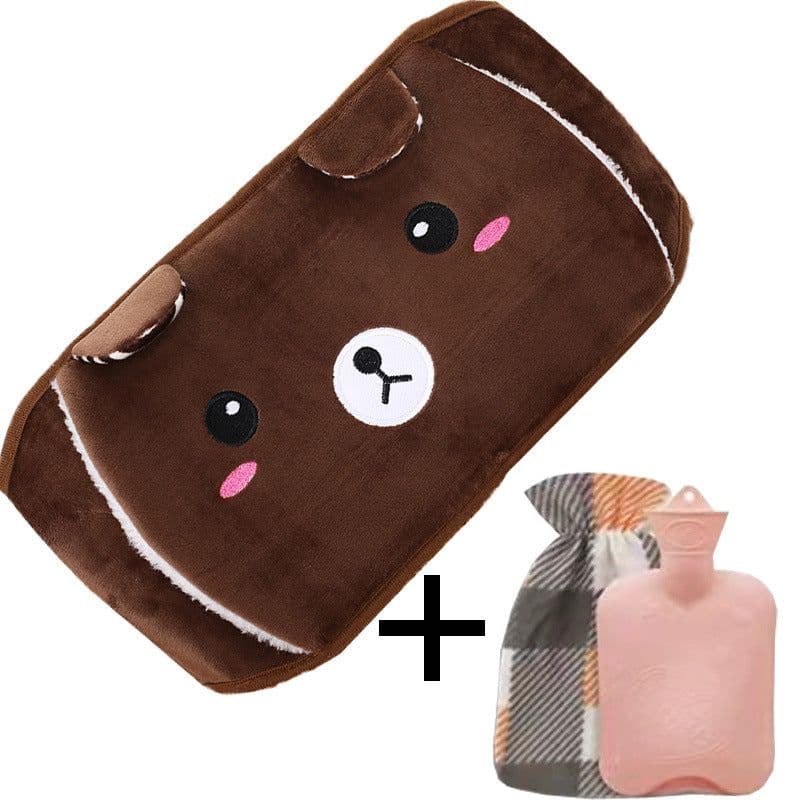 image-Hot Water Bottle with Plush Belt for Heating Therapy