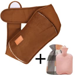 image-Hot Water Bottle with Plush Belt for Heating Therapy