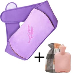 image-Hot Water Bottle with Plush Belt for Heating Therapy